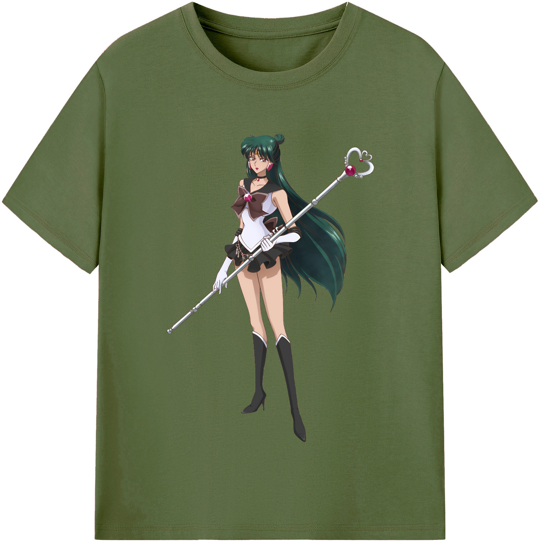 （画像用） 美少女戦士セーラームーン 冥王せつな Sailor Moon Meiou Setsuna 綿100％半袖Tシャツ（フロントプリント）